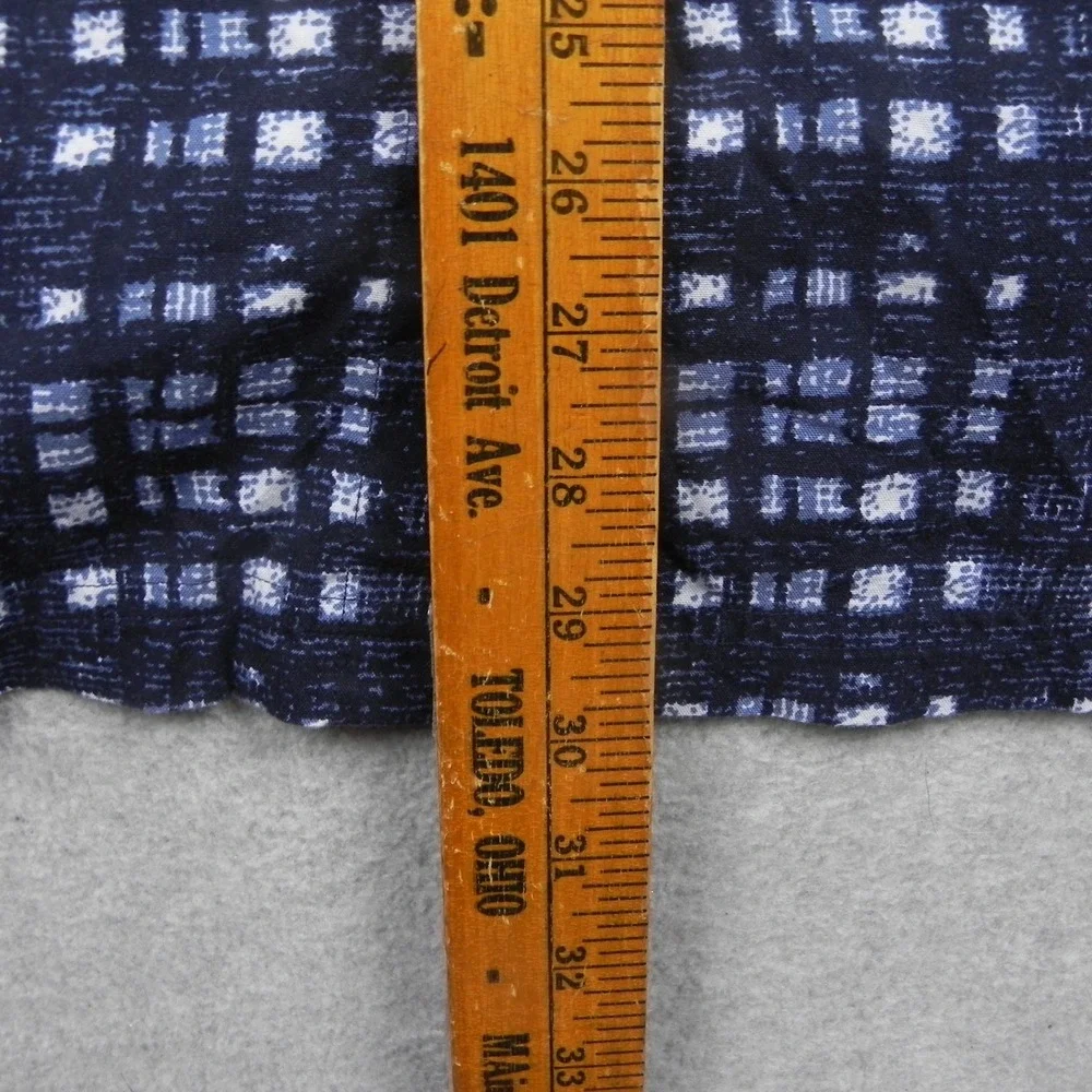 Banana Republic Shirt Mens XL Slim Fit Navy Blue White Grid Short Sleeve Cotton